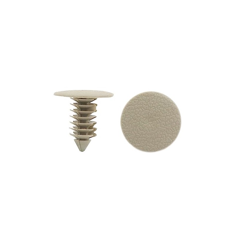 100Pcs 9mm Khaki Plastic Door Fender Bumper Push Rivets Clip