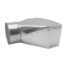 HVAC Premium Galvanized Round Transition | Straight Register Boot | 12" X 4" X 6" Galvanized Sheet Metal Straight Floor Boot is Compatible with Duct 12"