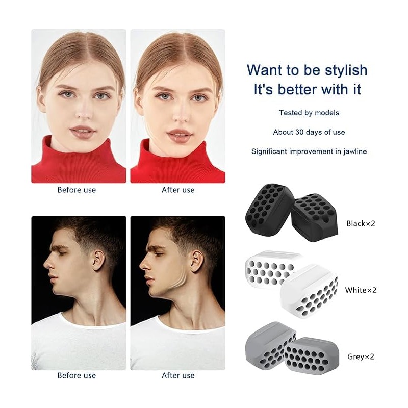 Jaw Exerciser 6-Piece Set - Unisex Jaw, Neck, and Face