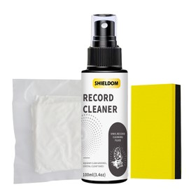 SHIELDOM Record Cleaning Kit Vinyl Record Cleaner Solution Anti-Static Record Restorer Fluid, Portable Spray for LPs Albums, Remove Dirt, Debris & Fingerprint, Improve Sound Quality 3.4oz/100ml