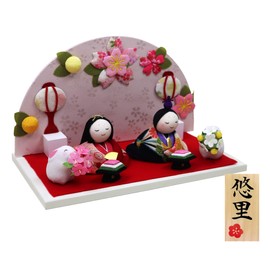 Osaka Choseido Original Hinamatsuri Doll Compact Mini Hina Doll with Name Engraved Wooden Card Free Bonus Item (Sold Separately), Crepe Hina Dolls, Yuzen Hinamatsuri Hina