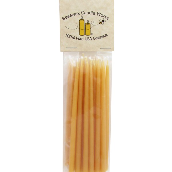 Beeswax Candle Works, 5-Inch Birthday Candles (Pack of 24) 100% USA Beeswax