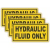 Unbranded 4-pack 2x4 HYDRAULIC FLUID ONLY Vinyl Stickers Gas Decals