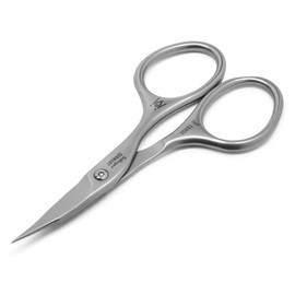GERMANIKURE Nail and Cuticle Scissors - FINOX Stainless Steel Professional nail scissors for nail tips -nail scissors curved Manicure Tools in Leather Case - Ethically Made in Solingen Germany NO CASE