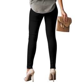 POTILI Women's High Waisted Jeans for Women Distressed Ripped Jeans Butt Lifting Skinny Stretch Denim Pants Black Size 12