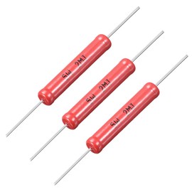 uxcell 5W Power Rating 2M Ohm High Voltage Glass Glaze Film Resistor 3 Pcs