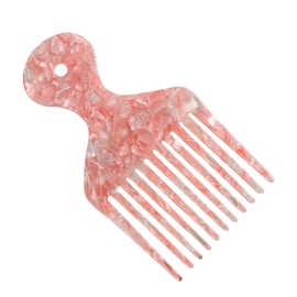 ASUNFO Wide Tooth Afro Pick Comb for Women Men Curly Hair Detangling Styling Lifting, Pink, Plastic Acrylic Resin