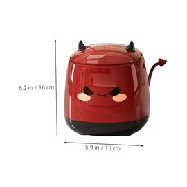 ORFOFE Small Desktop Trash Can with Lid Cute Demon Mini Wastebasket for Office Silent Operation Clutter for Coffee Table and Study Spaces