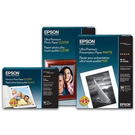 Epson S041405 Ultra Premium Photo Paper, 64 lbs., Luster, 8-1/2 x 11 (Pack of 50 Sheets),White (Packaging May Vary)