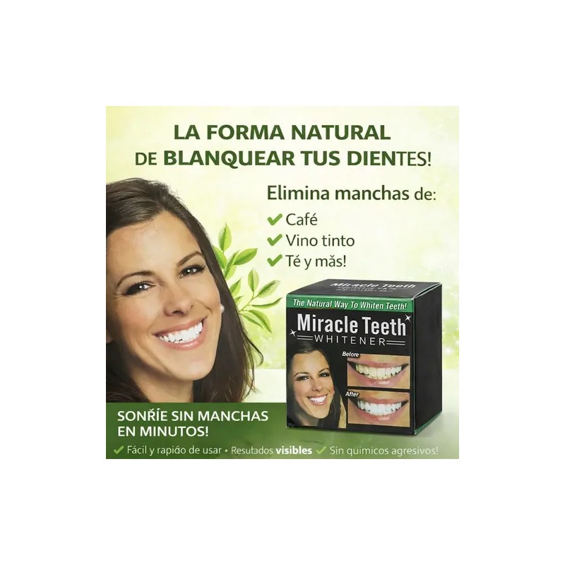 Blanqueador Dental Natural Carbón Activado Dientes Blancos