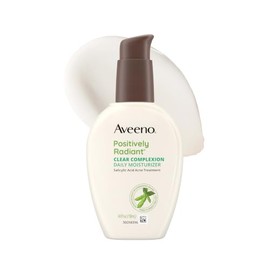 Aveeno Hidratante Facial Positivamente Radiante para Cutis Claro, Hidratante Facial para Acné con Soja y Ácido Salicílico para Piel Grasa, Fórmula Hip