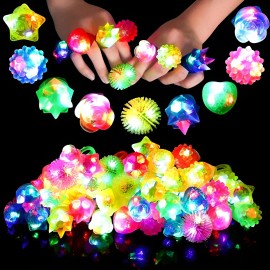 Paquetes Anillos Luz Led Intermitentes Coloridos Goma Gelatina Llena Baches Que Brillan Oscuridad Recuerdos Fiesta Regalos Concierto