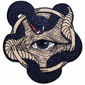All Seeing Eye with Snake Boa Patch Embroidered Applique Badge Iron On Sew On Emblem