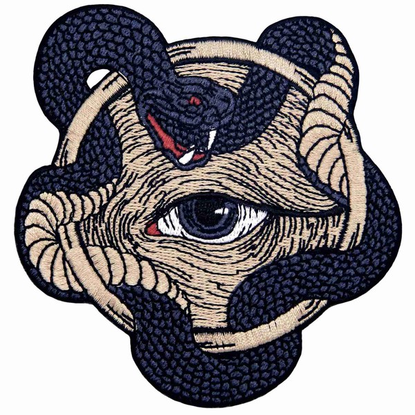 All Seeing Eye with Snake Boa Patch Embroidered Applique Badge