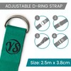 Yoga Studio Metal Webbing Strap D-Ring Buckle 2.5m Turquoise