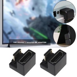 Be In Your Mind 2 Pack Mini HDMI Male to HDMI Female Extension Adapter Up and Down Angle Adapter U Shape Mini HDMI to HDMI Adapter for Laptops Cameras Tablets