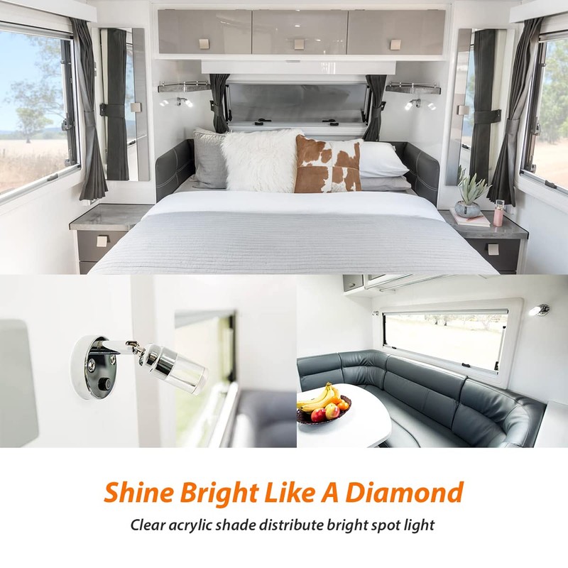 Dream Lighting 12v LED Reading Light Caravan Boat Campervan Motorhome