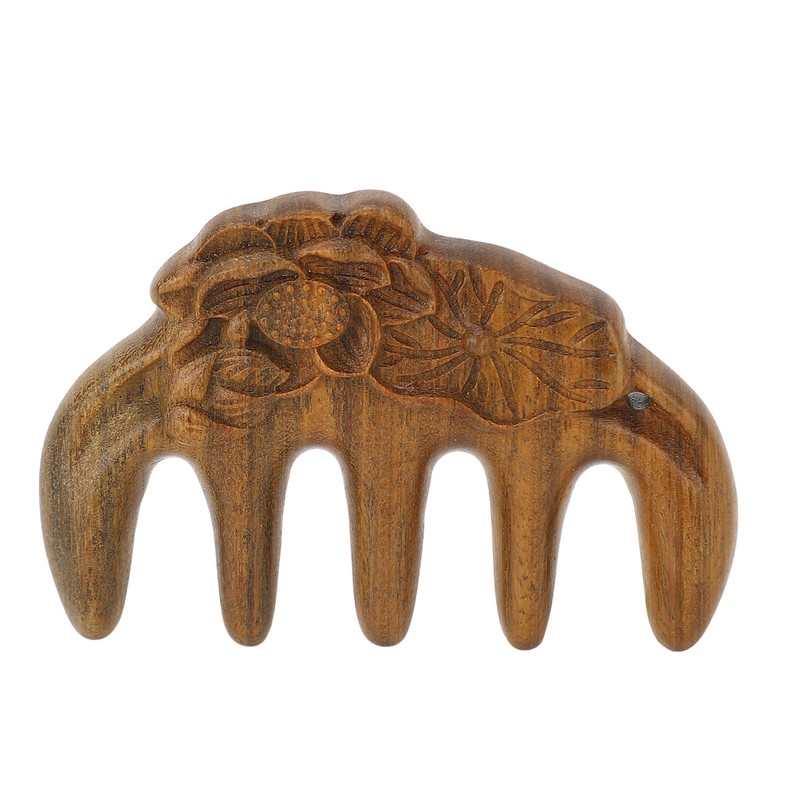 2Pcs Meridians Comb 5 Tooth Portable Sandalwood Rosewood for Head