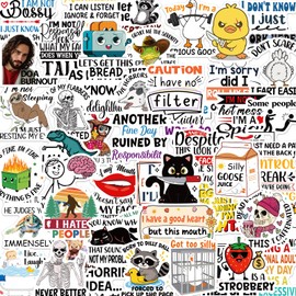 Funny Bulk Stickers for Adults - 100 Pcs Hey You Dropped This Fun Bulk Stickers for Water Bottle, Cute Duck Black Cat Decals for Scrapbook Journal Guitar Bumper Creative Decoration