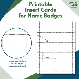 OfficeGear Name Badge Inserts Business ID Badges Refills (550 Pack) 90x54mm - White A4 Printable Card 150 GSM - 55 Sheet 550 Perforated Cards