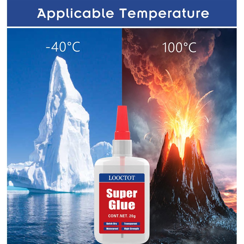 (2-in-1) Super Glue with Brush Applicator & Nozzle, Mess Free