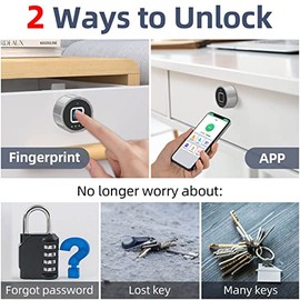 eLinkSmart - Cerradura de gabinete con huellas dactilares, seguridad infantil, a prueba de bebé, biométrica sin llave, Bluetooth, cerradura electrónica inteligente para cajones para muebles, licores,