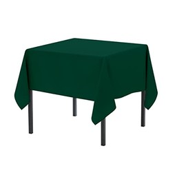 Pomp Hunter Green 52" x 52" Inch Square Premium Polyester Tablecloth | Wrinkle + Stain Resistant Easy Care Fabric | Fits Square or Round Table