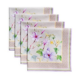 Maison d' Hermine Cloth Napkin 100% Cotton Set of 4 Decorative Washable Easter Table Napkins for Dining, Home, Wedding, Banquet, Buffet, Magnolia Mornings - Spring/Summer (45cm x 45cm)