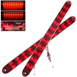 AveneMark 2 Pcs LED Trailer Lights, 16 Inch Tailgate Light Bar Waterproof Red LED Brake Lights Tail Light Back Up Stop Turn Signal Marker ID Bar for Golf Cart Trailer Truck RV Car Boats