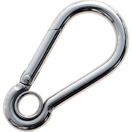 TRUSCO TSF-6AW Stainless Steel Snap Hook, AW Type (with ring), Wire Diameter 0.2 inches (6 mm) x Opening 0.4 inches (9 mm)