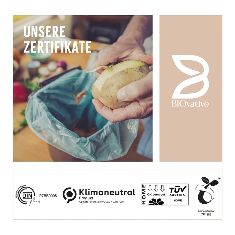 20L Organic Waste Bags with Handle - 100% compostable &