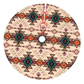 Native Southwest American Indian Aztec Navajo Tree Skirts Western Christmas Ornaments Christmas Decor for Holiday Party Christmas Tree Decorations Mats (36", Southwest Aztec)