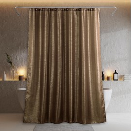 Popkozzi Brown Silver Glitter Shower Curtain: 78 Inch Glitter Luxury Elegant Taupe Gold Metallic Shimmery Fabric Curtains for Holiday Bathroom Décor - Fancy Glam Neutral Bathroom Accessories- 72x78