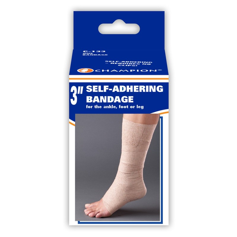 CHAMPION Self-Adhering Elastic Bandage Adjustable Wrap, Beige, Universal, 3 Inch