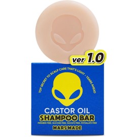 MARS MADE - Barras de Champú con Aceite de Ricino 3,5 oz | Jabón Natural Hidratante y Humectante | Fomenta el Crecimiento del Cabello | Para Cabello Seco, Maltratado o Quebradizo | Sin Sulfatos, Vegano y Eco-Amigable