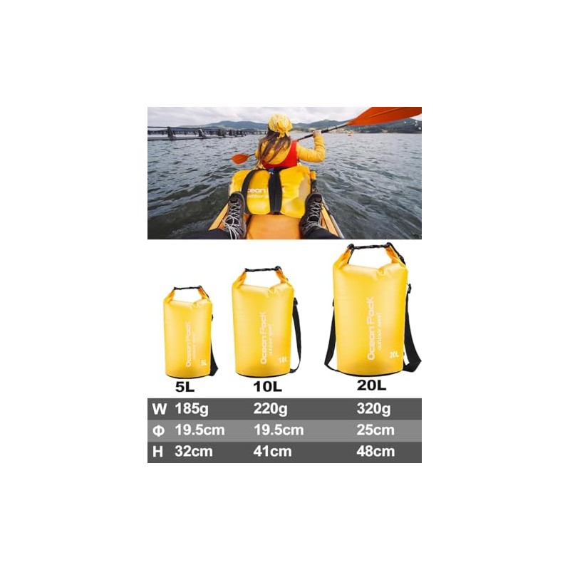 Bolsa Impermeable, Bolsa Seca 20l 10l 5l Con Funda Impermeable