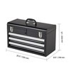 Happybuy 20.5-inch Portable Metal Tool Box, 3-Drawer Small Tool Chest