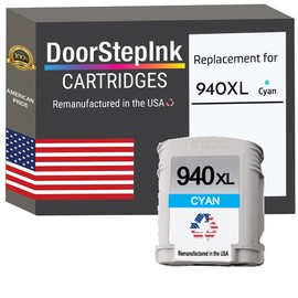 DoorStepInk Remanufactured in The USA Ink Cartridges for 940XL C4907 1 Cyan