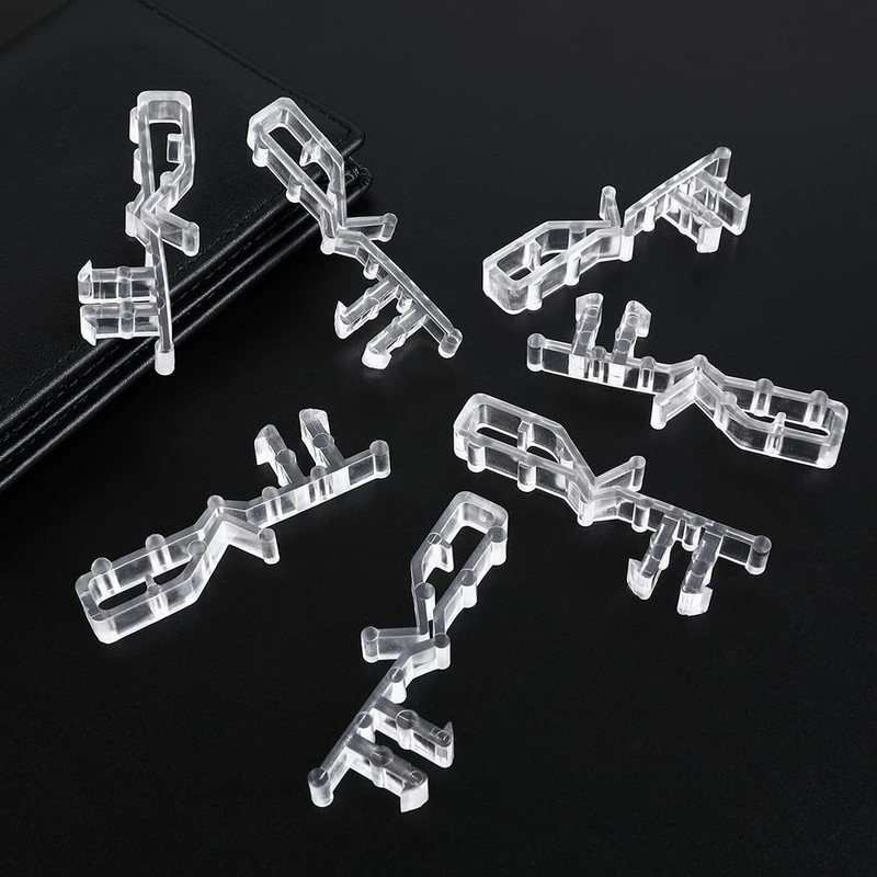 Hidden Channel Valance Clips, 2-1/8inch Clear Plastic Valance Clips for