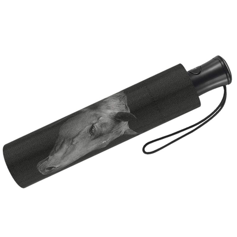 Essentials Horse Automatic Pocket Umbrella with Beautiful Horse Motif, equestrian