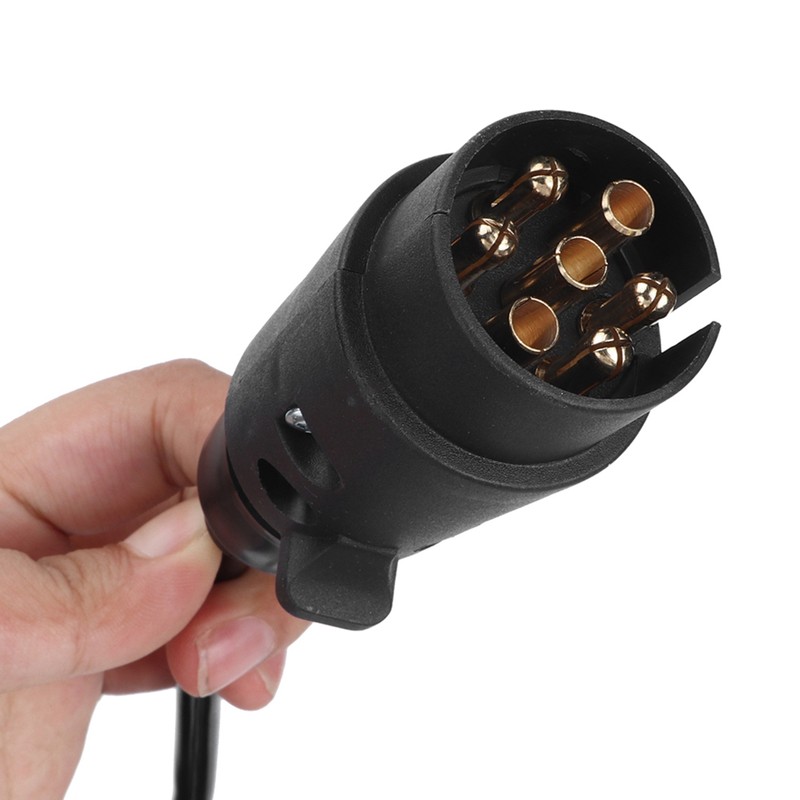 7 Pin Trailer Plug With 98.4in Spring Extension Cable 12V