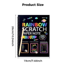 Rnigra Rainbow Scratch Art 2 Pack, Scratch Art for Kids, Scratch Art Party Bag Fillers, Rainbow Magic Handmade Toys Games Paper, DIY Set 3-12 Years Old Girls and Boys Kids Birthday Party Games
