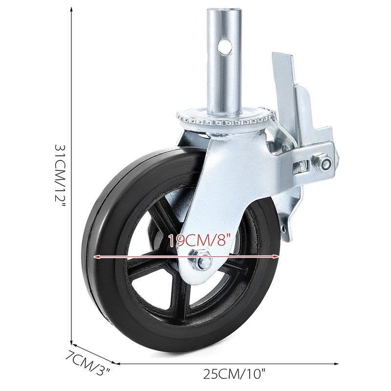 VEVOR 4 Pack Scaffolding Wheels, 8 x 2 Inch Scaffold