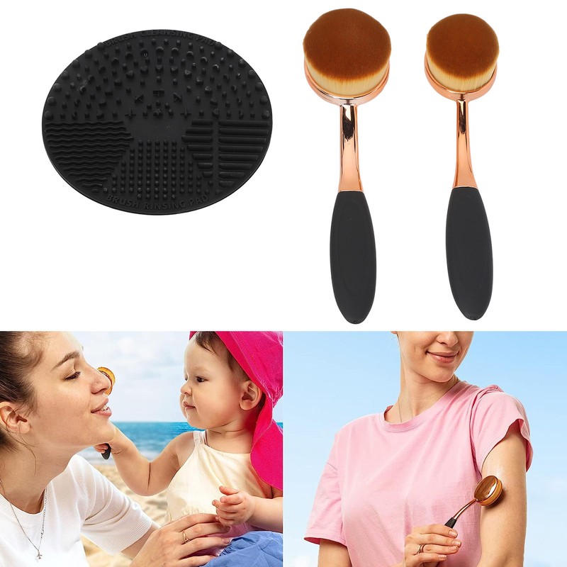2pcs Sunscreen Applicator Brush Soft Fiber Hair Sunscreen Brush with
