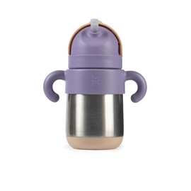 Meroware Straw Mug, Cold Insulating Thermos Bottle, Meloware, Baby Water Bottle, Meloware, Thermos Flask, Stainless Steel Straw, For Toddlers, Boys, Girls, 9.1 fl oz (270 ml), Heat Retention, MATT, Purple, Baby Shower