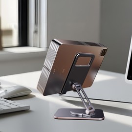 TAYEEN Premium Adjustable 360° Phone & Tablet Stand – Foldable, Portable & Ergonomic Holder – Universal Compatibility for 4-12” Devices – Anti-Slip, Sturdy, Multi-Angle & Height Adjustable for Desk