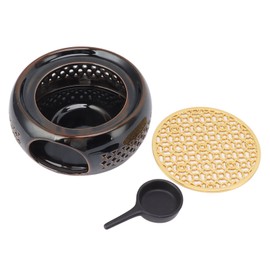 Bronze Brown Tea Light Teapot Warmer Hollow Concave Looking Ceramic Tea Tealight Coffee Heater