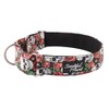 Snootiful Hound Padded Martingale Collar - Skulls & Roses -