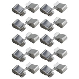 Bxian 20PCS 21.4x12mm Silver 304 Stainless Steel U Clip Hardware Fittings Pipe Clamp Stamped Part Clamp for Furniture Connection and Industrial Equipment Fastening