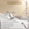 limerencia 16G/18G Hypoallergenic Internal Threaded Titanium Bar Post Replacement,Flat Back